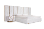 Nixa Modern White Bonded Leather & Gold Bed by VIG Furniture - View 2