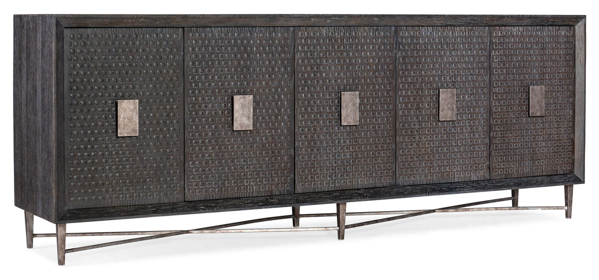 Melange - Keenan 5-Door Credenza - Dark Brown / Dark Gray