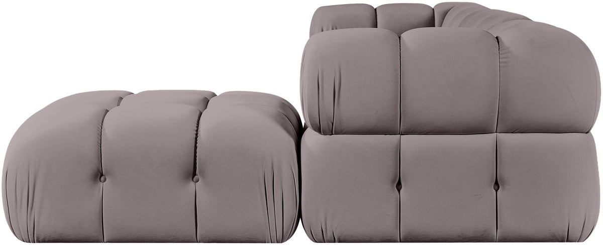 Orin - Velvet 4 Piece Modular Sectional With Chaise