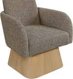 Marlowe - Linen Textured Fabric Upholstered Swivel Accent Chair - Stained Natural