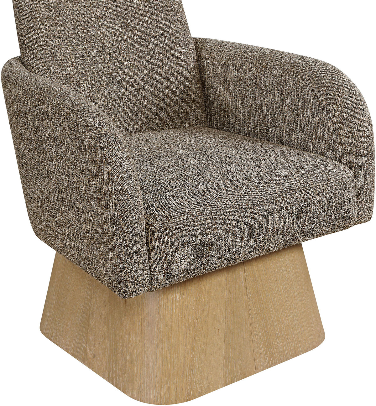 Marlowe - Linen Textured Fabric Upholstered Swivel Accent Chair - Stained Natural
