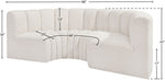 Arc - Boucle Fabric 4 Piece U-Shaped Modular Sofa
