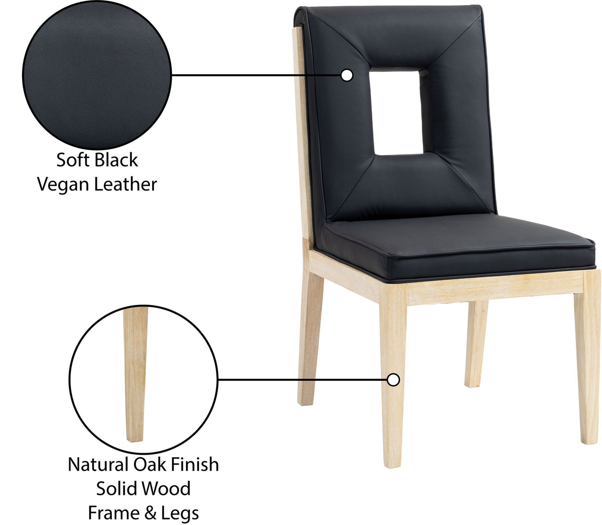 Gwendolyn - Faux Leather Dining Side Chair With Natural Frame (Set of 2)