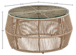 Coastline - Tempered Glass Top And Wicker Outdoor Patio Coffee Table - Natural | Natural