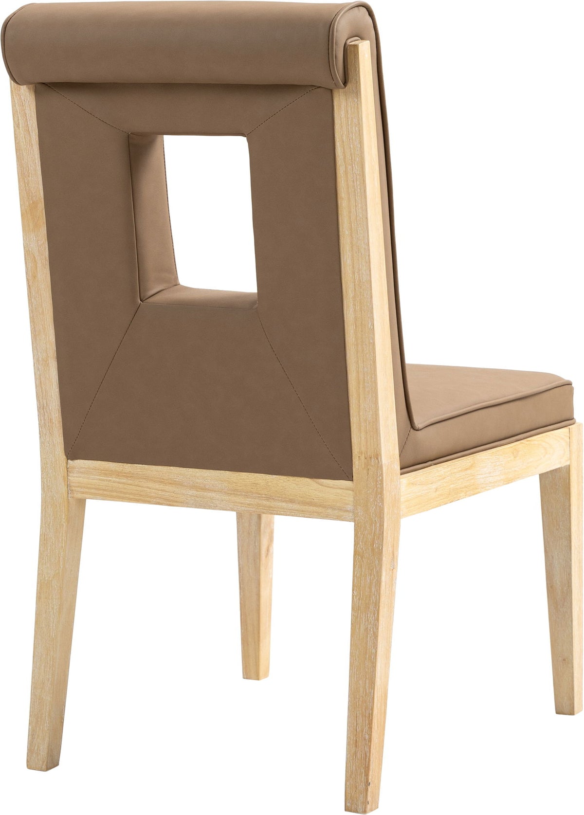 Gwendolyn - Faux Leather Dining Side Chair With Natural Frame (Set of 2)