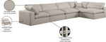 Comfy - 5 Piece Linen Modular Sectional