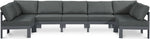 Nizuc - Outdoor Patio 7 Piece Modular Sectional With Gray Frame