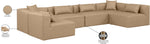 Cube - 6 Piece Modular Armless Sectional - Tan