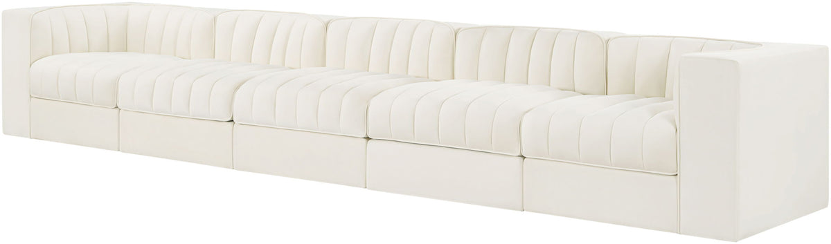 Rummi - Velvet Performance Fabric Upholstered 5 Piece Modular Sofa