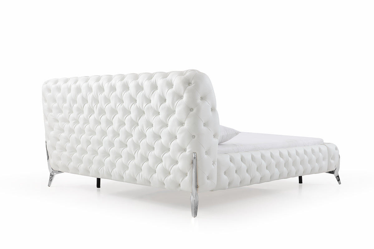 Queen Legend Modern White Bonded Leather Bed by VIG Furniture - View 3