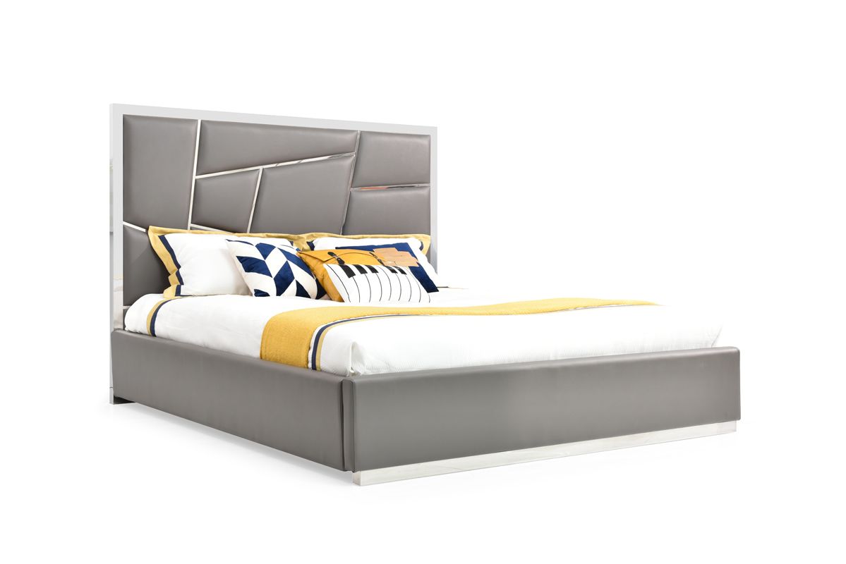 Eastern King Chrysler Modern Grey Bedroom Set
