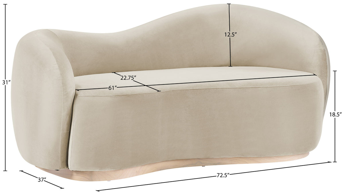 Gustavo - Velvet Upholstered Loveseat