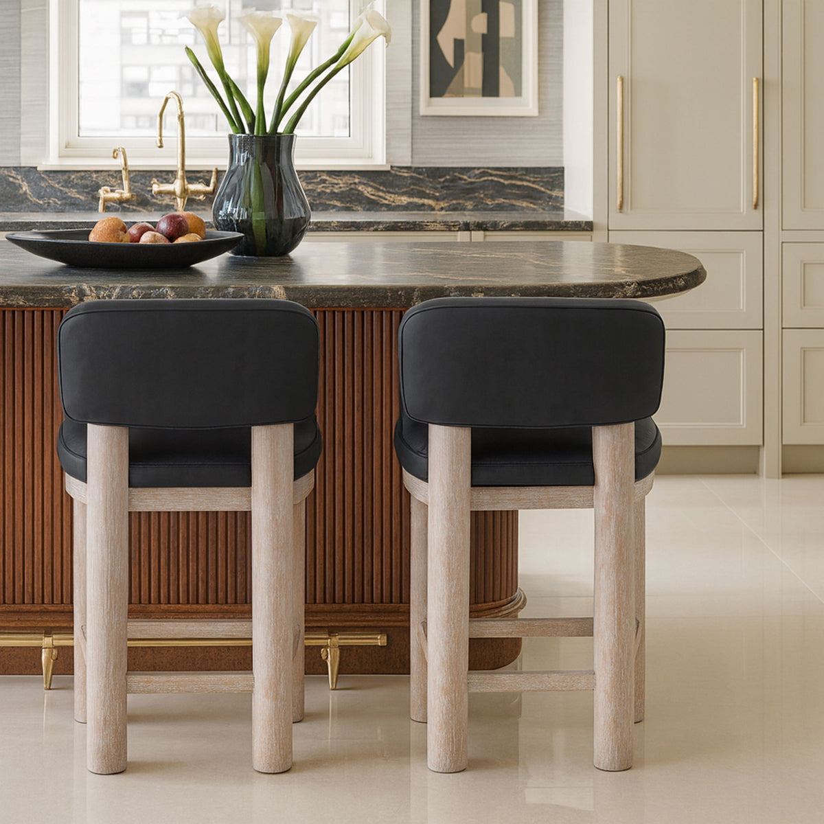 Paloma - Faux Leather Upholstered Counter Stool (Set of 2)