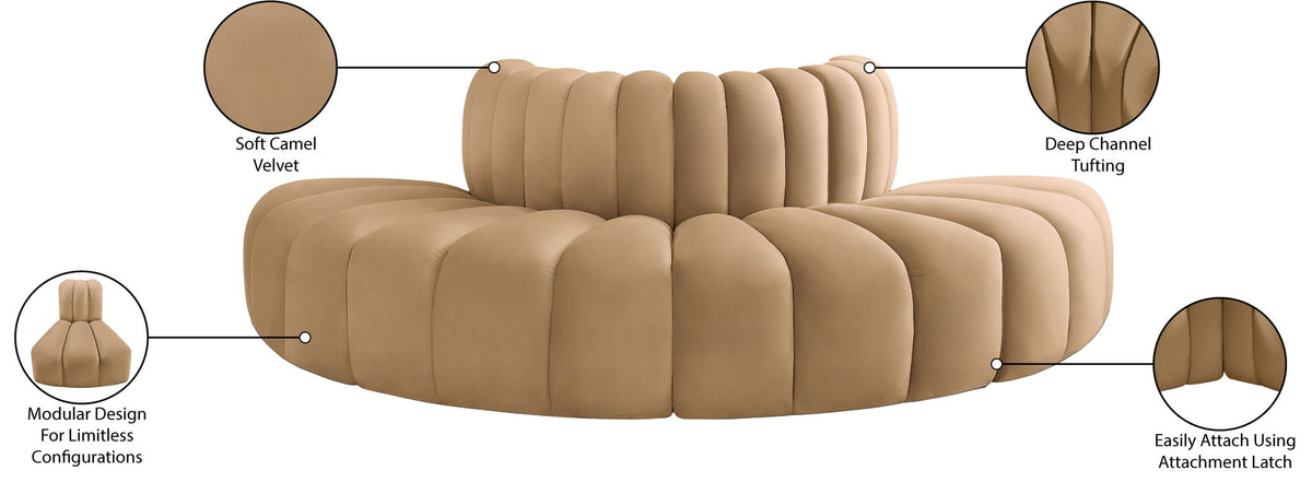 Arc - Velvet 4 Piece Modular Sofa