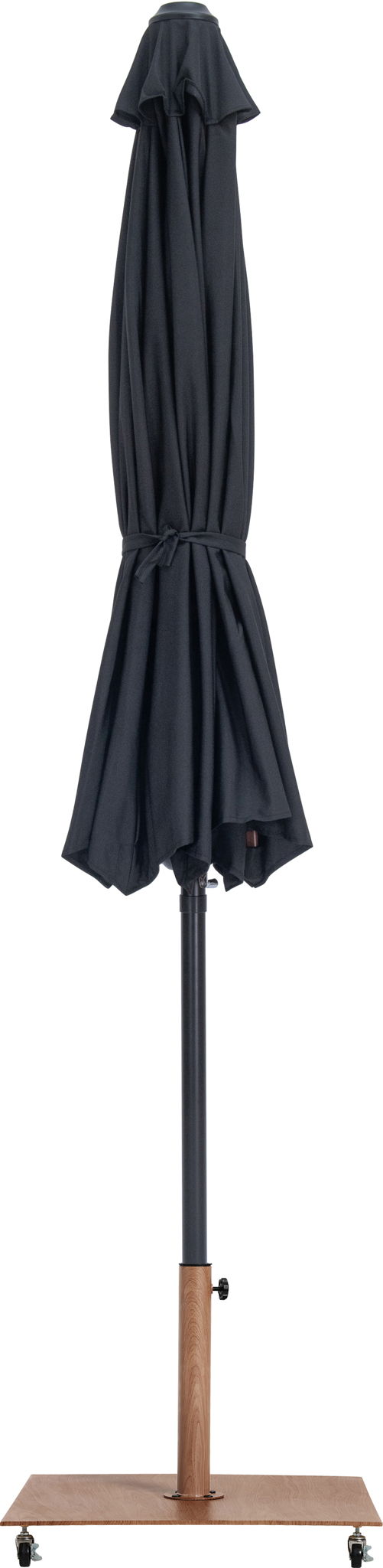 Fiji - Aluminum Patio Umbrella With Square Teak And Black Base