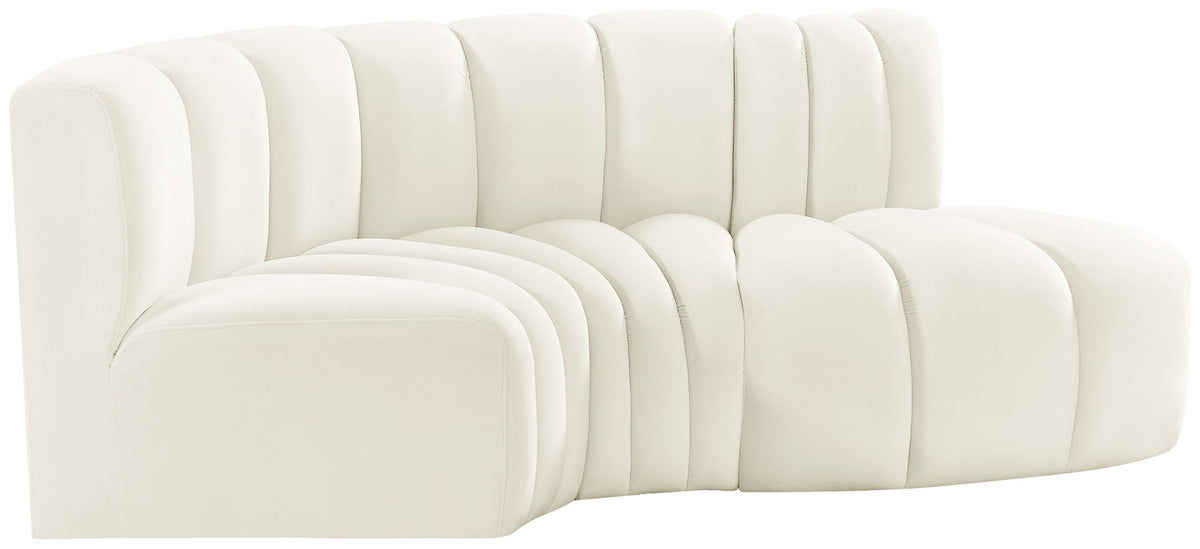 Arc - Velvet 3 Piece Modular L-Shaped Sofa