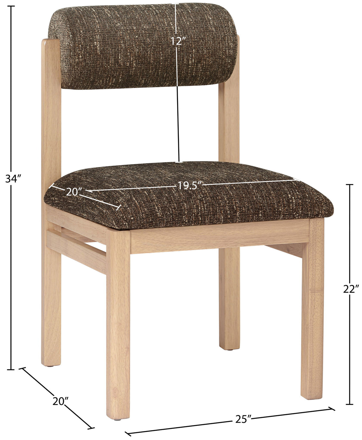 Roundhill - Fabric Dining Chair (Set of 2) - Natural Frame