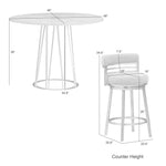 Santorini - 5-Piece Round Wood Tabletop Dining Table Set With Stools Seats Up To 4 - Light Cashew / Natural