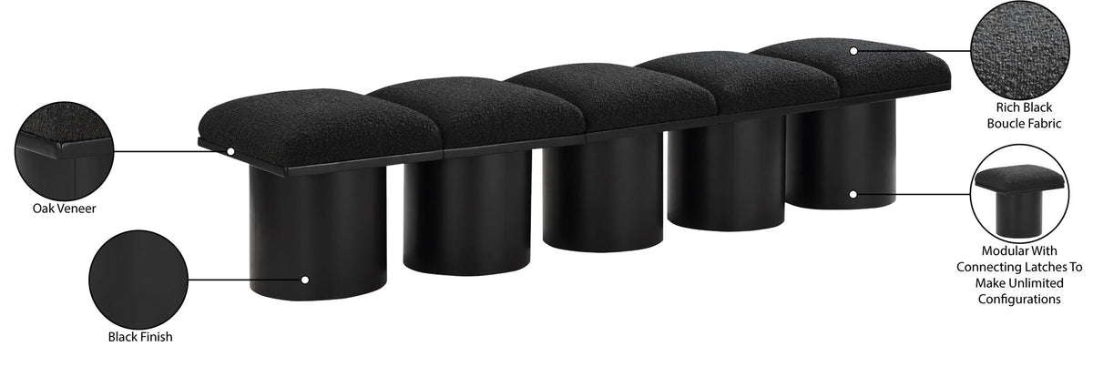 Pavilion - 5 Piece Modular Bench With Black Base