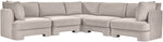 Hammond - Velvet Performance Fabric Upholstered 5 Piece Corner Sectional