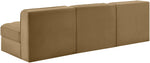 Rummi - Velvet Performance Fabric Upholstered 3 Piece Modular Armless Sofa