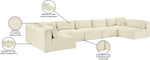 Shaggy - 7 Piece Modular U-Shaped Armless Sectional