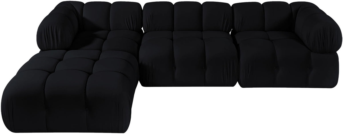 Orin - Velvet 4 Piece Modular Sectional With Chaise