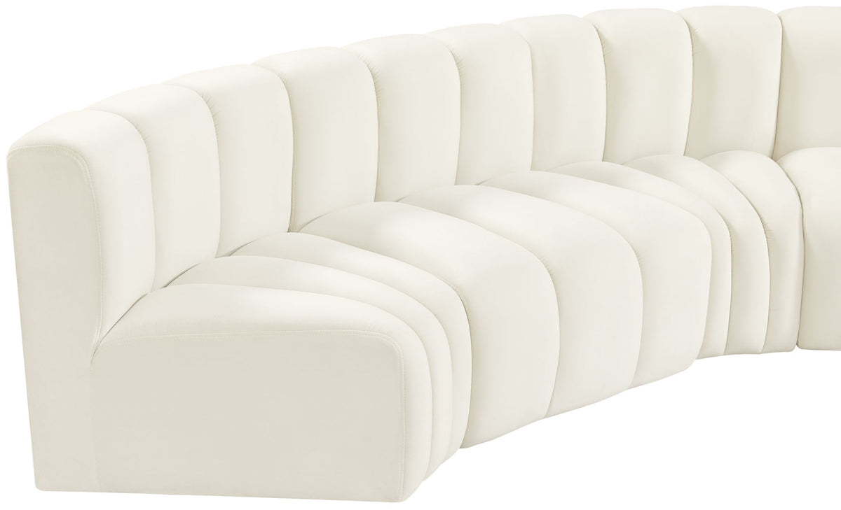 Arc - Velvet 5 Piece U-Shaped Modular Sofa