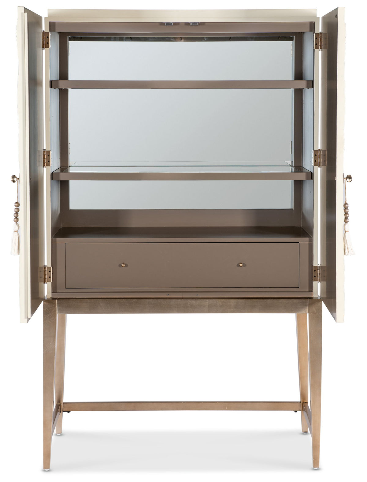 Melange - Dream Weaver Bar Cabinet - White / Light Brown
