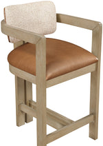 Ravina - Upholstered Counter Stool With Stained Natural Base