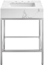 Marmo - Engineered Marble Bathroom Vanity With Chrome Base