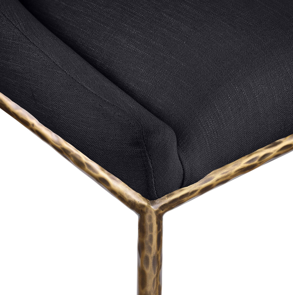 Ferro - Upholstered Dining Side Chair With Brushed Gold Legs