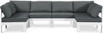 Nizuc - Outdoor Patio 6 Piece Modular Sectional With White Frame