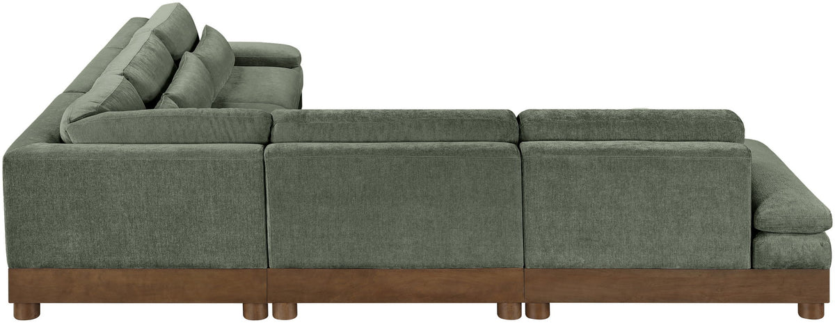 Turin - Chenille Fabric Upholstered Modular Sectional - Green