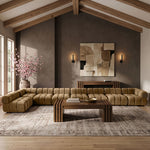 Orin - Velvet Performance Fabric Upholstered 8 Piece L-Shaped Sectional
