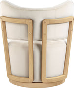Elara - Velvet Upholstered Swivel Accent Chair - Stained Natural