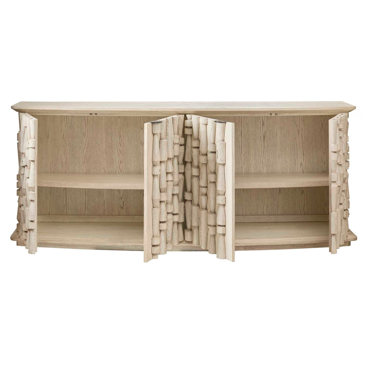 Spindle - 4 Door Cabinet - Woodtone