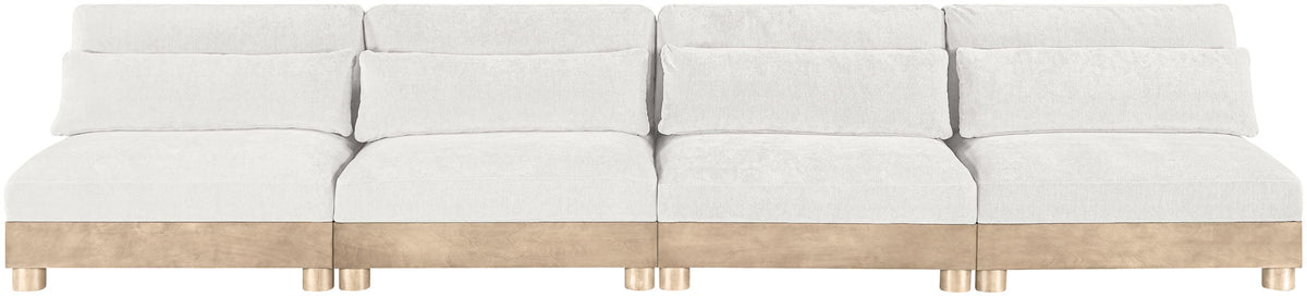 Turin - Chenille Fabric Upholstered Modular Sectional - White