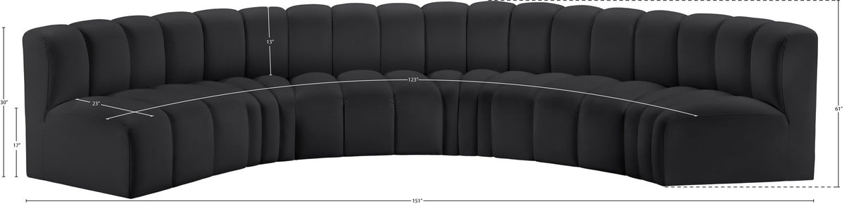 Arc - Faux Leather 6 Piece U-Shaped Modular Sofa