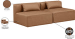 Cube - Modular 2 Piece Armless Sofa - Light Brown