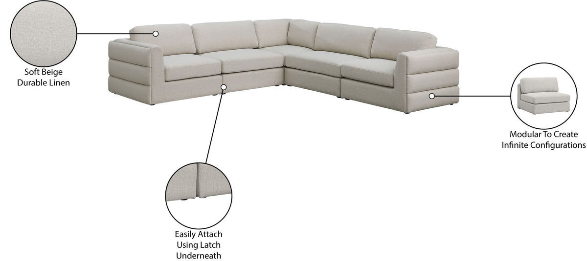 Beckham - 5 Piece Modular Corner Sectional