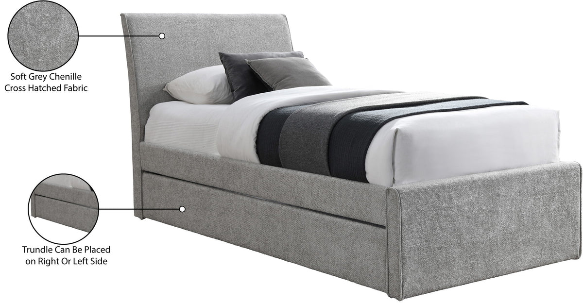 Myles - Chenille Twin Trundle Bed