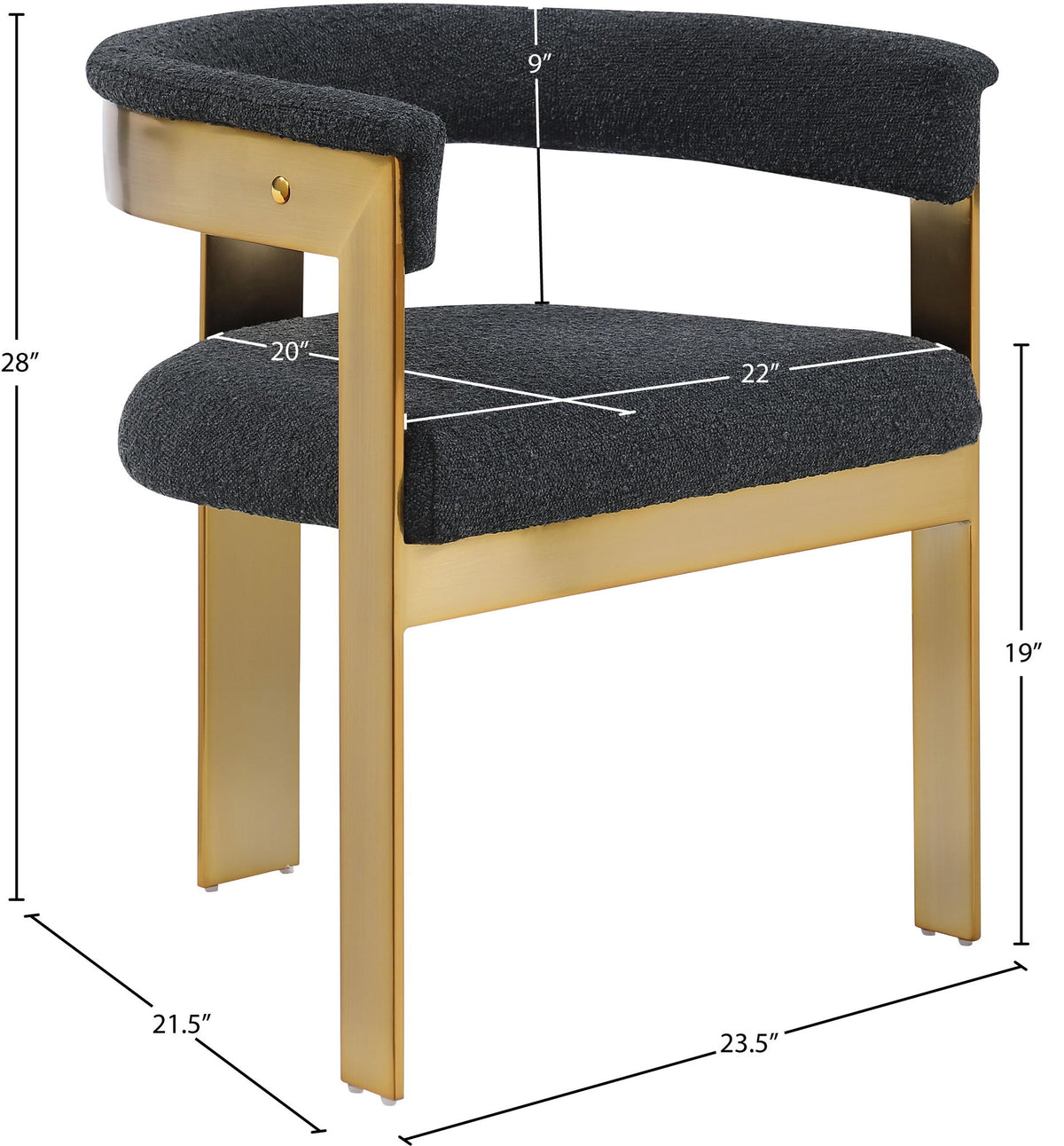 Romeo - Boucle Dining Chair With Gold Base (Set of 2)