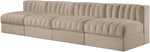 Rummi - Armless Velvet Performance Fabric Upholstered 4 Piece Modular Sofa