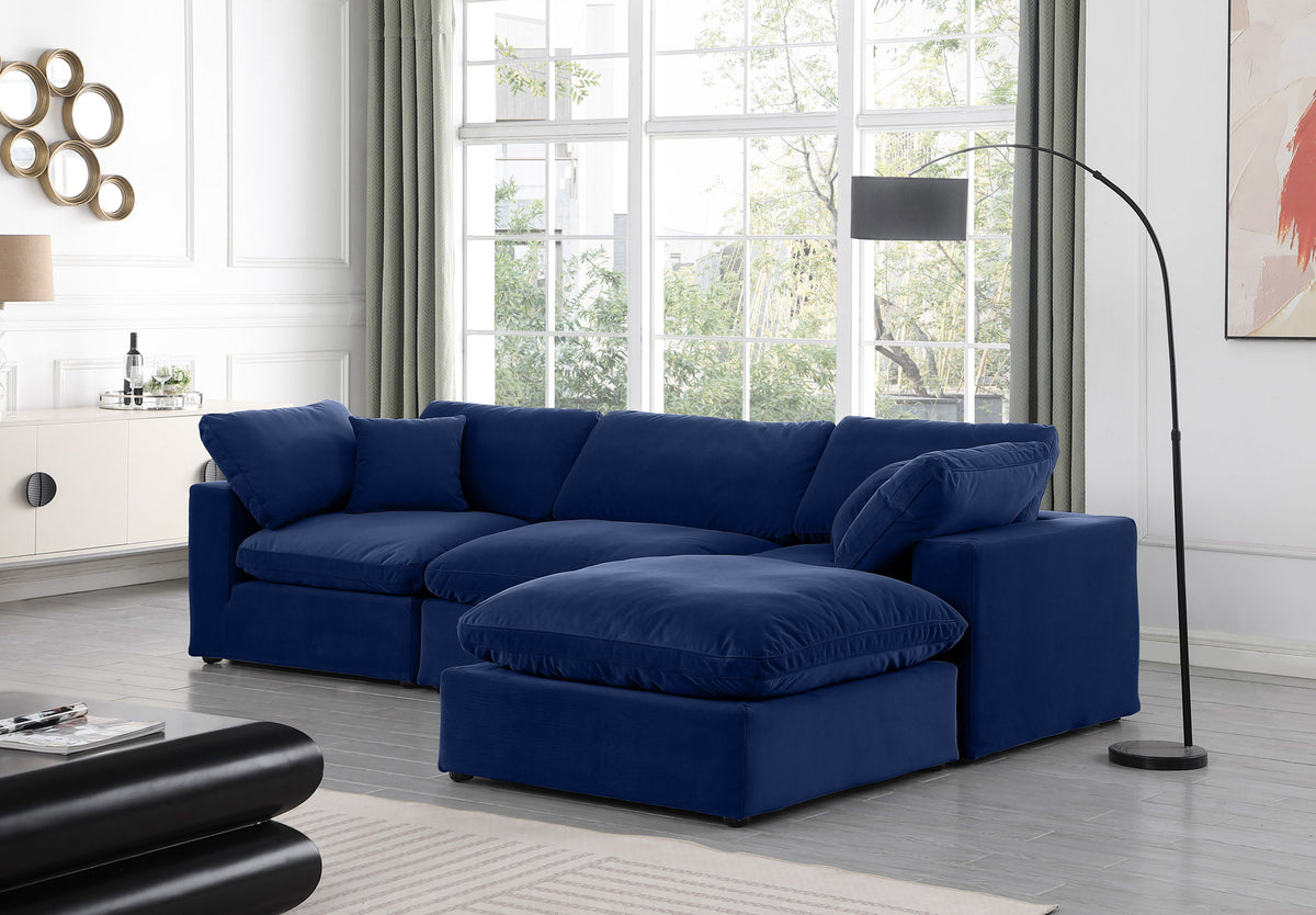Comfy - 4 Piece Velvet Modular Sectional With Chaise