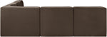 Rummi - Armless Velvet Performance Fabric Upholstered 5 Piece Modular Sectional