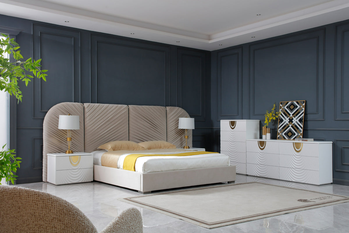 J1869-5H - White + Gold Chest by VIG Furniture - View 2