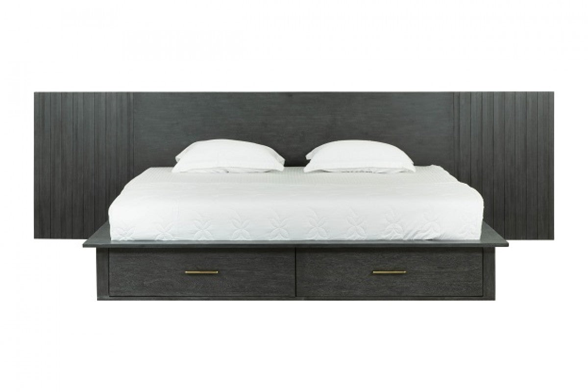 Manchester- Contemporary Platform Dark Grey Bed with Drawers by VIG Furniture - View 1