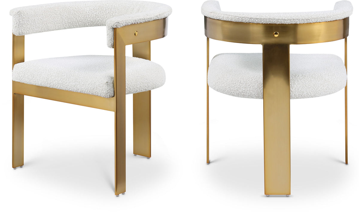 Romeo - Boucle Dining Chair With Gold Base (Set of 2)
