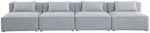 Cube - Linen Modular 4 Seat Armless Sofa